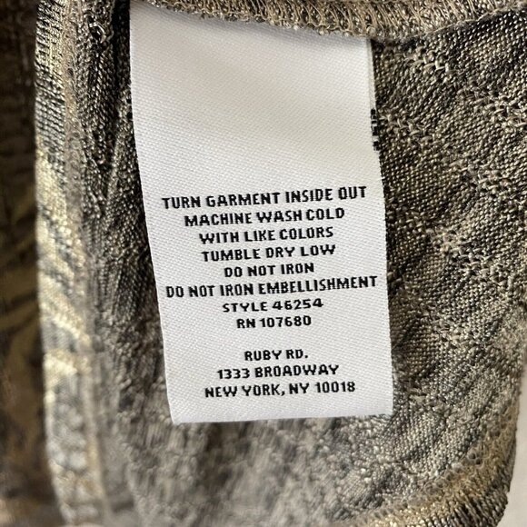 Ruby Rd Zebra Print Knit Tunic Top Womens 1X Rhinestone Trim Handkerchief Holida - Picture 7 of 9